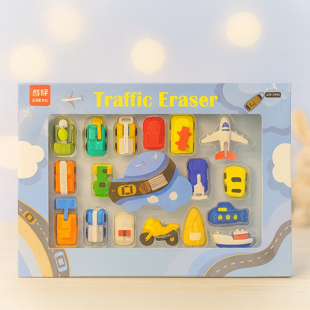 Traffic Vehicle Eraser Set
